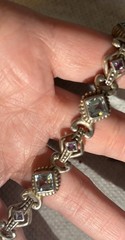 Vintage Silver 925 Blue Topaz Amethyst Bracelet