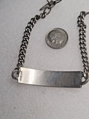 Vintage 8″ Curb Chain Sterling Silver ID Bracelet Unisex Scissor Clasp NO MONO