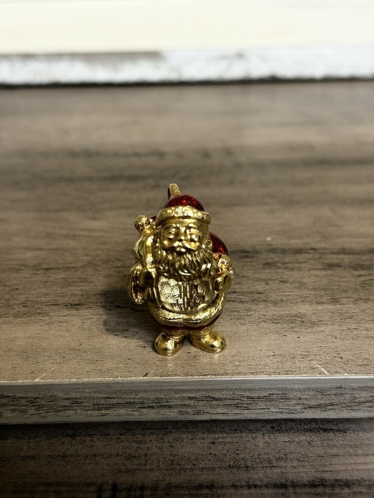 Vintage Swarovski Santa Clause Pendant Ft Faceted Crystal Belly