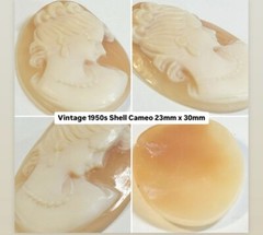 Vintage 1950s Shell Cameo 23mm X 30mm