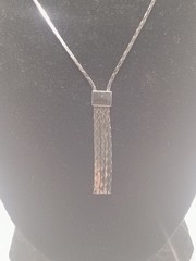 Vintage Signed AVON Y Drop Necklace Silver Tone 17″ 1970-80 Vintage Spring Ring