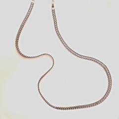 Byzantine Link Necklace 29″ Length Chunky Silver Plated Metal Timeless Classic