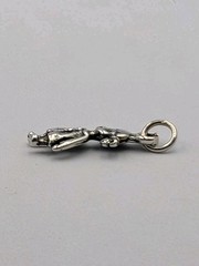 Vintage 925 Sterling Silver Little Girl Child Rag Doll Pigtails Dress Charm 1.1g