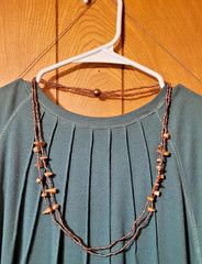70s Vintage Double Strand Mother of Pearl Chunky Necklace
