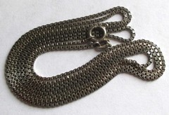 30in long 4.6g STERLING SILVER ITALY 925 BOX CHAIN NECKLACE VINTAGE
