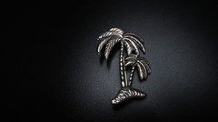 Vintage Sterling Silver Palm Tree Brooch 4.5cm BB9