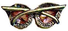 Vintage PINK 925 STERLING SILVER MCM RETRO Cat Eye Glasses CHARM or PENDANT 1″