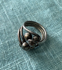 VTG Sterling Silver 925 Abstract Modernist Ring 6.5-6.75