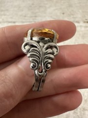 Vintage West German Adjustable Scroll Work Ring