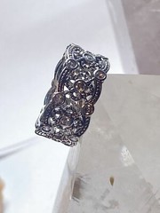 Crystal ring size 6.50 cocktail band sterling silver women girls