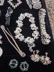 ANTIQUE VINTAGE Deco Sterling Mix Rhinestone JEWELRY LOT All Wearable 400grams