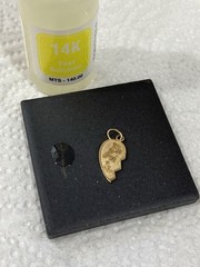 Vintage Ma 14k Solid Yellow Gold “Best Friends” Cut Out Half Heart Pendant 0.66g