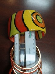Vintage Orange Bangle Bracelet Lot Of Plastic Acrylic Metal 8-8.5