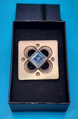 Vintage Pewter Broach Pin Rune Tennesmed Sweden Collectible blue 1950-1970 Rare