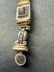 Vintage Two Tone Silver Gold Station Bracelet Link Y2k 80s Career Classic 7”