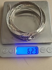 VINTAGE STERLING SILVER ITALY 30IN LONG MENS HERRINGBONE NECKLACE 7MM 62 GRAMS