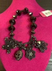 Betsey Johnson Black Out Beaded Stretchable Bracelet Extremely Rare – 3