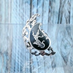 Vintage Thai Nielloware Siam Sterling Silver Goddess Ring, Size 7