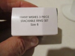 AVON Many Wishes 3 Pc Stackable Ring Set /Silvertone Heart, 2Stars Half Moon 8