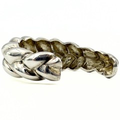 MCM Modernist Ribbed Sterling Silver Braided Cuff Bracelet