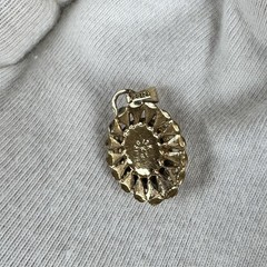 Vintage Gold-Filled Pendant w/Opalescent Glass Cabochon Mid-Century Opalite
