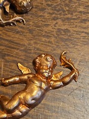 Lot Of 100 Matching Cherubs France Vintage 60s Brass Stampings Findings Jewelry
