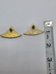VTG Abstract Mountain Modern Art Statement Metal Pierced Earrings 1″