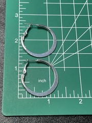 Vintage 1.2” Silver Tone Metal Hinged Hoop Earrings