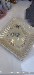 Vintage 1960s Jewels of Distinction Aurora Borealis Crystal Beaded Choker Set