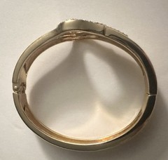 Vintage Tension Bangle Bracelet Cuff w/Crystals Horse Bit/Stirrup Equestrian