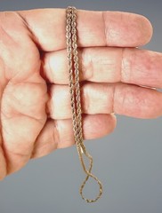 Vintage Sterling Silver 2mm Rope Chain Necklace 10.56grams and 26″ Long