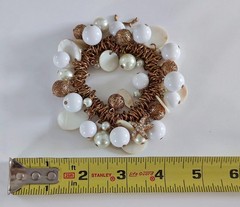Gold Tone Statement Starfish Bracelet Nautical Pearls Beach Sea Life Chunky
