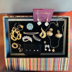 Jewelry Lot Ronte Diamond Dust Necklace Rhinestone Brooch Earrings 17 Pcs Vntg