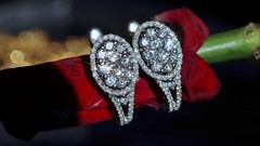18k 750 white gold earrings 1.50ct natural diamond 0.74″ dangle 5.27gr N3643