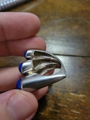 Vintage Modernist Multi Lapis Sterling Silver Ring Size 6 1/4