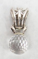 BEAUTIFUL STERLING SILVER & CRYSTAL BALL SLIDE PENDANT
