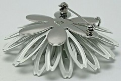 Sarah Coventry Vintage Brooch Pin White Layered Flower Convertible Pendant