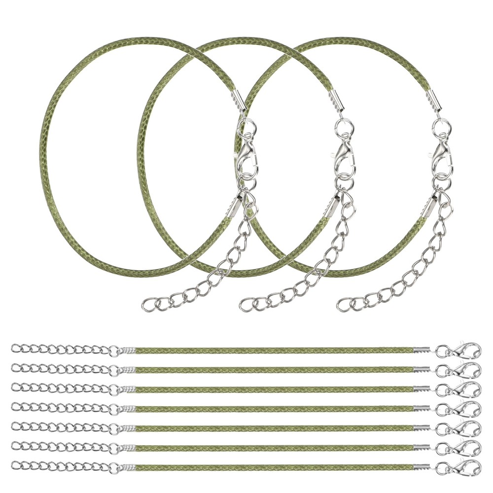 10 PCS Army Green Bracelet Cord, 9″ 1.5mm Cord with Clasp for Bracelet