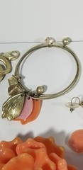 Anne Klein bontanical chunky floral necklace bracelet earring vintage set 1990s