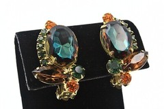 Superb JULIANA DE Delizza Elster Heliotrope Green Fall Bracelet Earrings Set