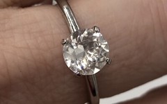 Vintage Vanderbilt Jewel 1 Ct Solitaire CZ Ring Size 8 Mid-Century 1940s 1950s