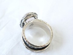 Large Sterling Silver 925 Quartz Spin Spinner Israel Modern Band Ring Size 10