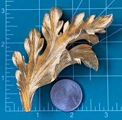 vintage Large YELLOW Gold Tone Leaf Pin Brooch Vintage 1960s SUPER HEAVY 3D VTG