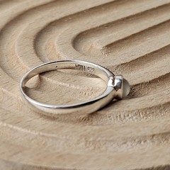 925 Sterling Silver Moonstone Minimalist Stackable Ring Size 6 – 1.29g