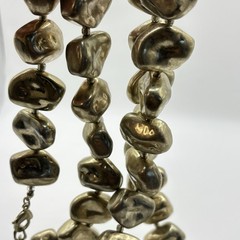 Vtg Chico’s Necklace Faux Gold Nuggets 38” Long Chunky Heavy