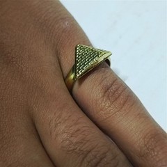 Handmade Egyptian pyramid ring, free size brass jewelry, ancient style gift