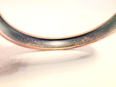 Vintage Solid Copper Etched Floral Bangle Bracelet 8″ Circumference Boho Jewelry