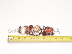 Vintage Sterling Silver Bracelet Natural stone MODERN ART