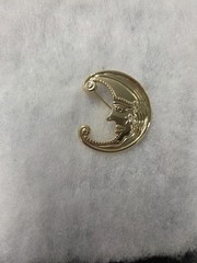 Vtg Danecraft Crescent Moon Face rhinestone Star Pin