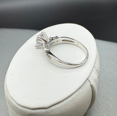 Vintage Silver Tone CZ Engagement Band Wedding Set Ornate Cocktail Ring Size 8.5